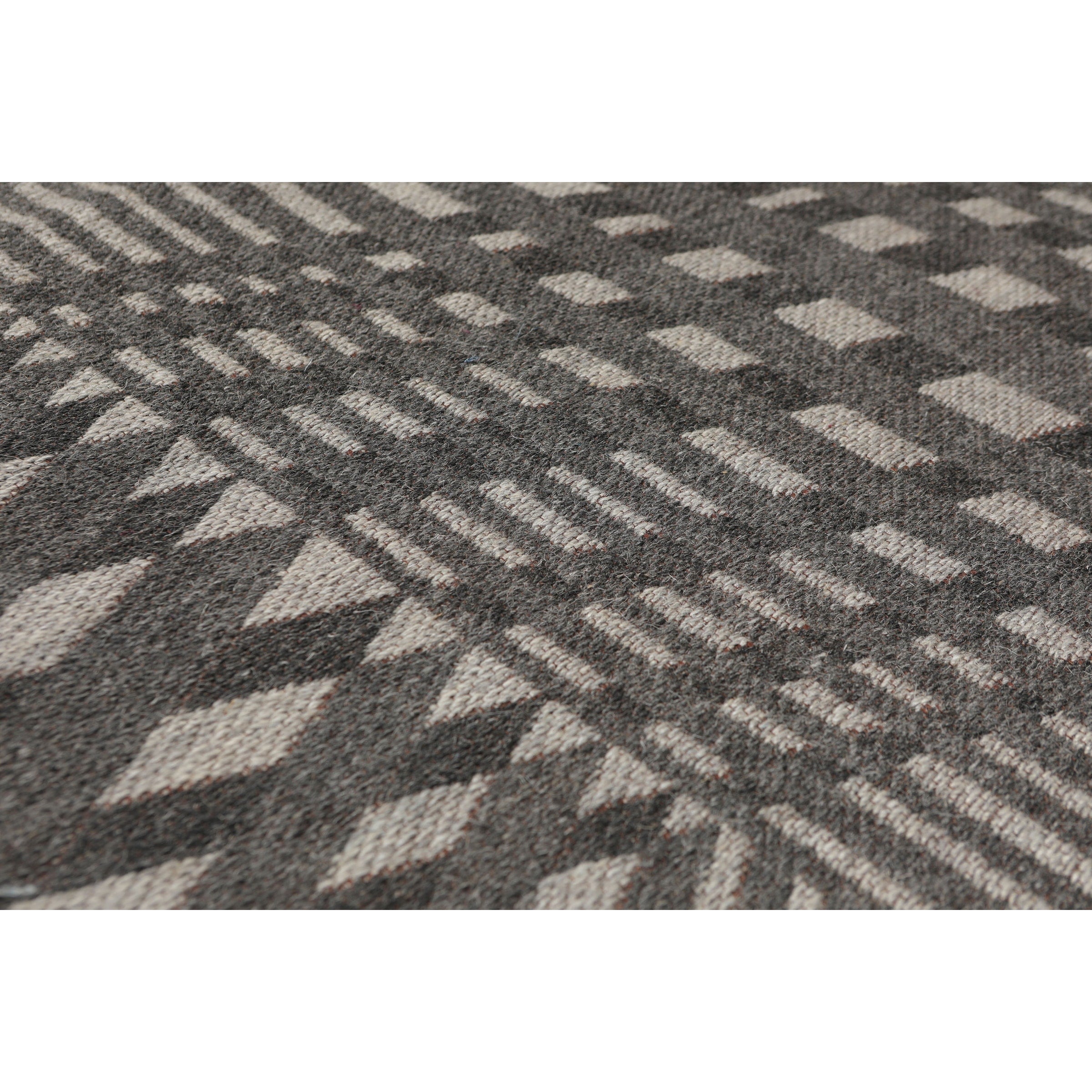 Hand Woven Tone On Tone Grey Flatweave Area Rug Wool Modern Contemporary Oriental Area Rug 5X7 54 X 78