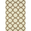 Indoor Outdoor Hand Hooked Ivory Taupe Trellis Rug 93 X 13