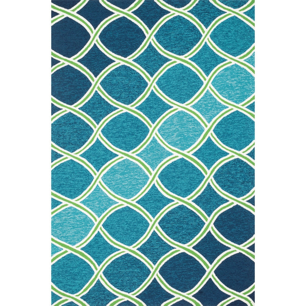 Hand Hooked Indoor Outdoor Capri Trellis Rug 76 X 96 76 X 96