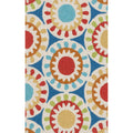 Hand Hooked Marcy Blue Multi Medallion Hearth Rug