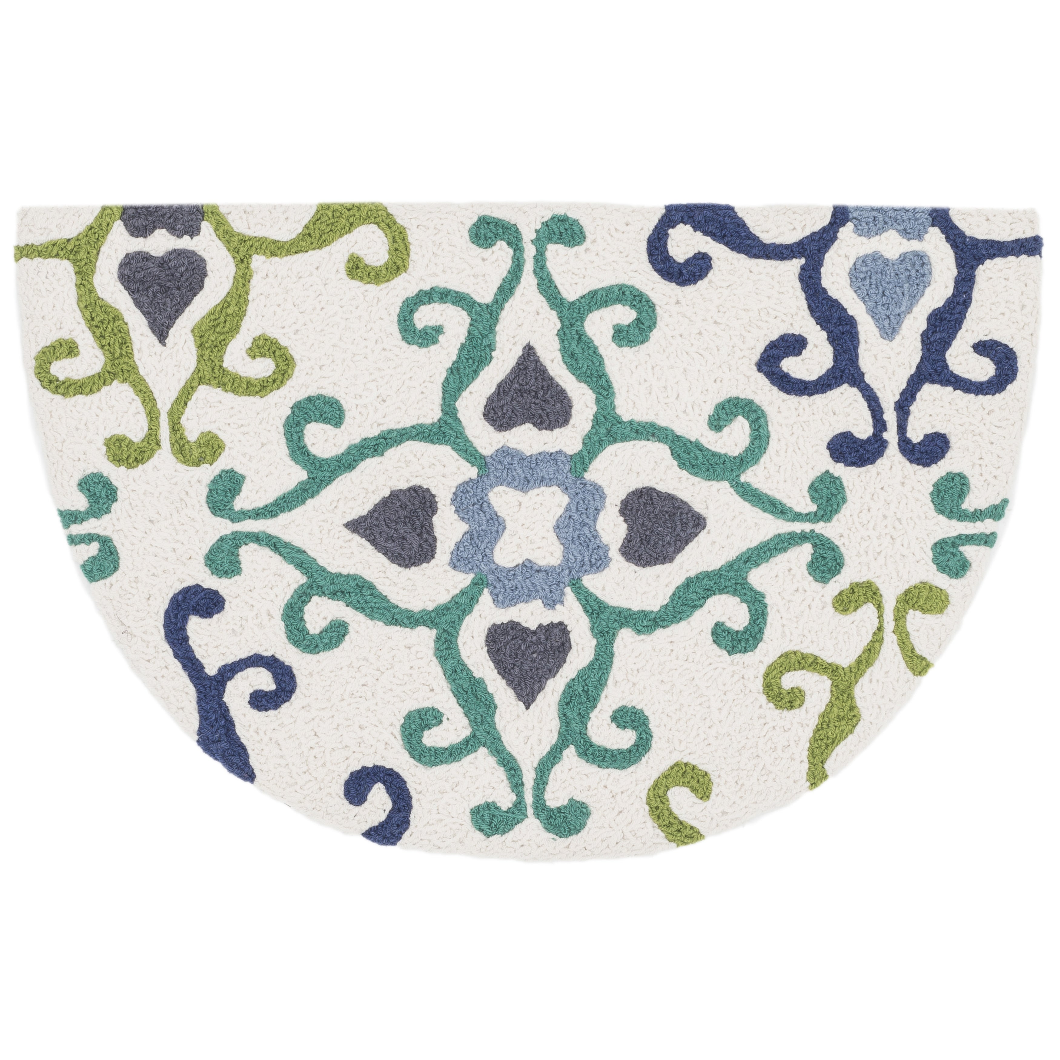 Hand Hooked Marcy Ivory Multi Scroll Rug