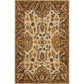 Hand Hooked Owen Ivory Dark Taupe Wool Rug 79 X 99
