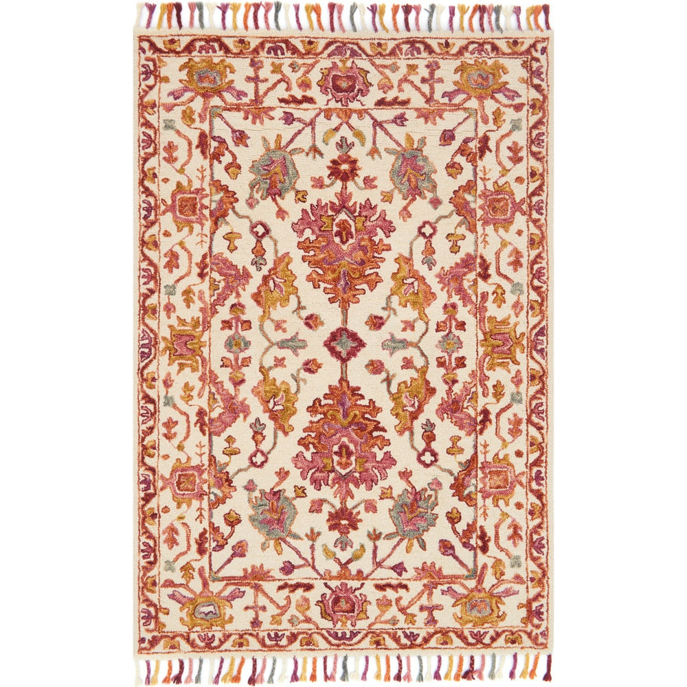 Alexander Home Sonnet Pink Berry Ivory Wool Hand Hooked Area Rug 5 X 76