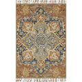 Hand Hooked Sonnet Rust Blue Rug 79 X 99