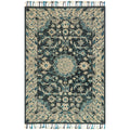 Hand Hooked Sonnet Teal Grey Wool Rug 79 X 99