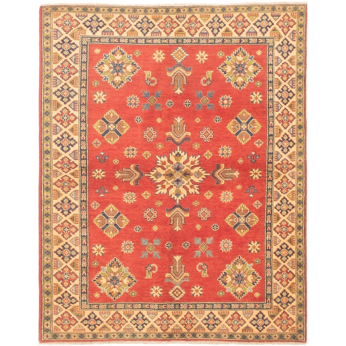 Hand Knotted Finest Gazni Copper Cream Rug Ecarpetgallery 51 X 66