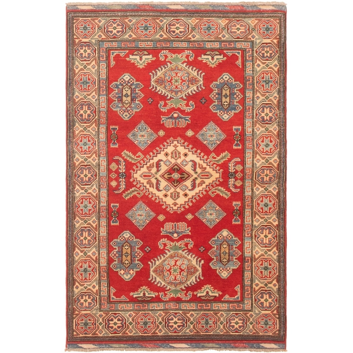 Hand Knotted Finest Gazni Copper Cream Wool Rug 39 X 511