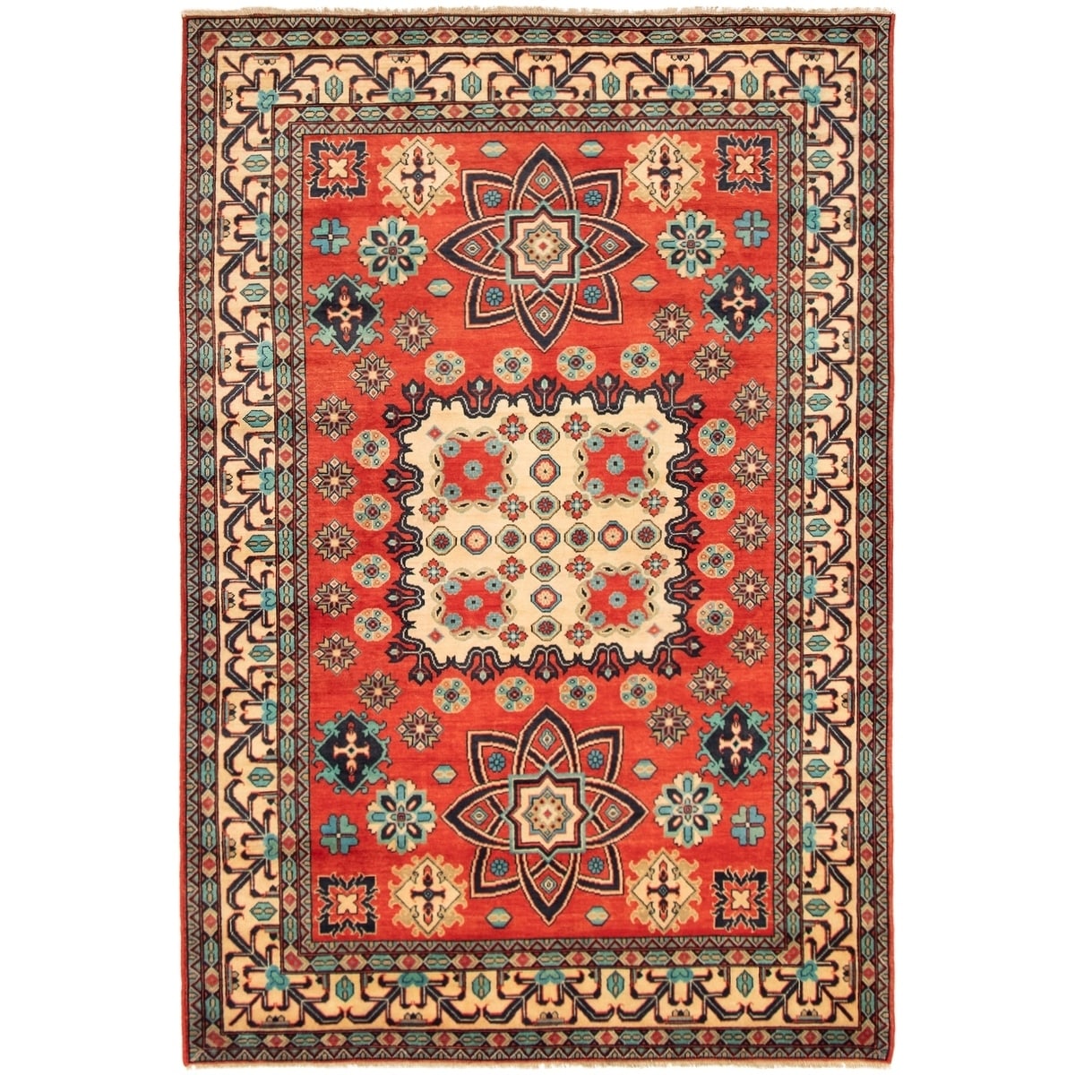 Hand Knotted Finest Gazni Red Rug Ecarpetgallery 69 X 101