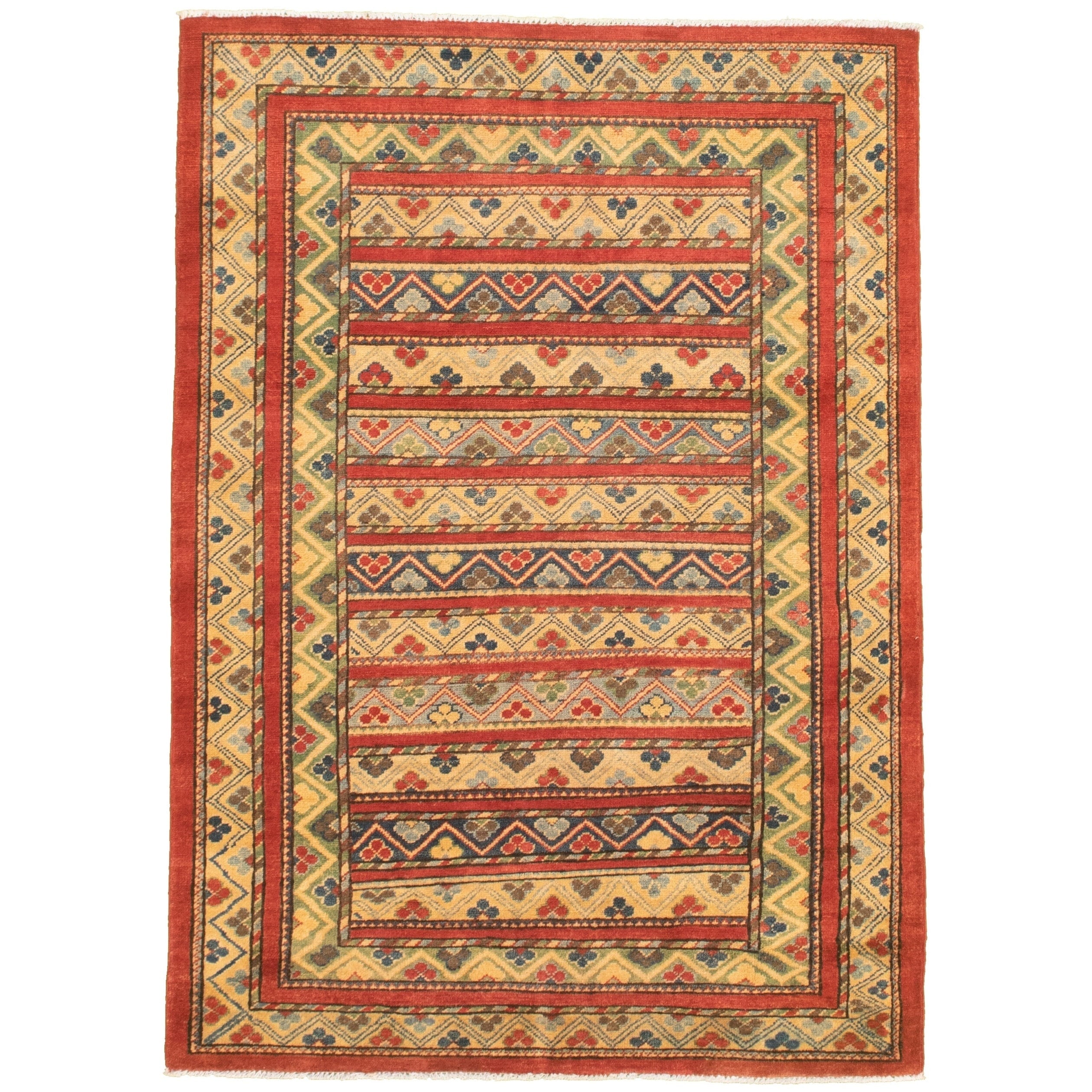 Hand Knotted Finest Gazni Red Wool Rug Ecarpetgallery 40 X 510