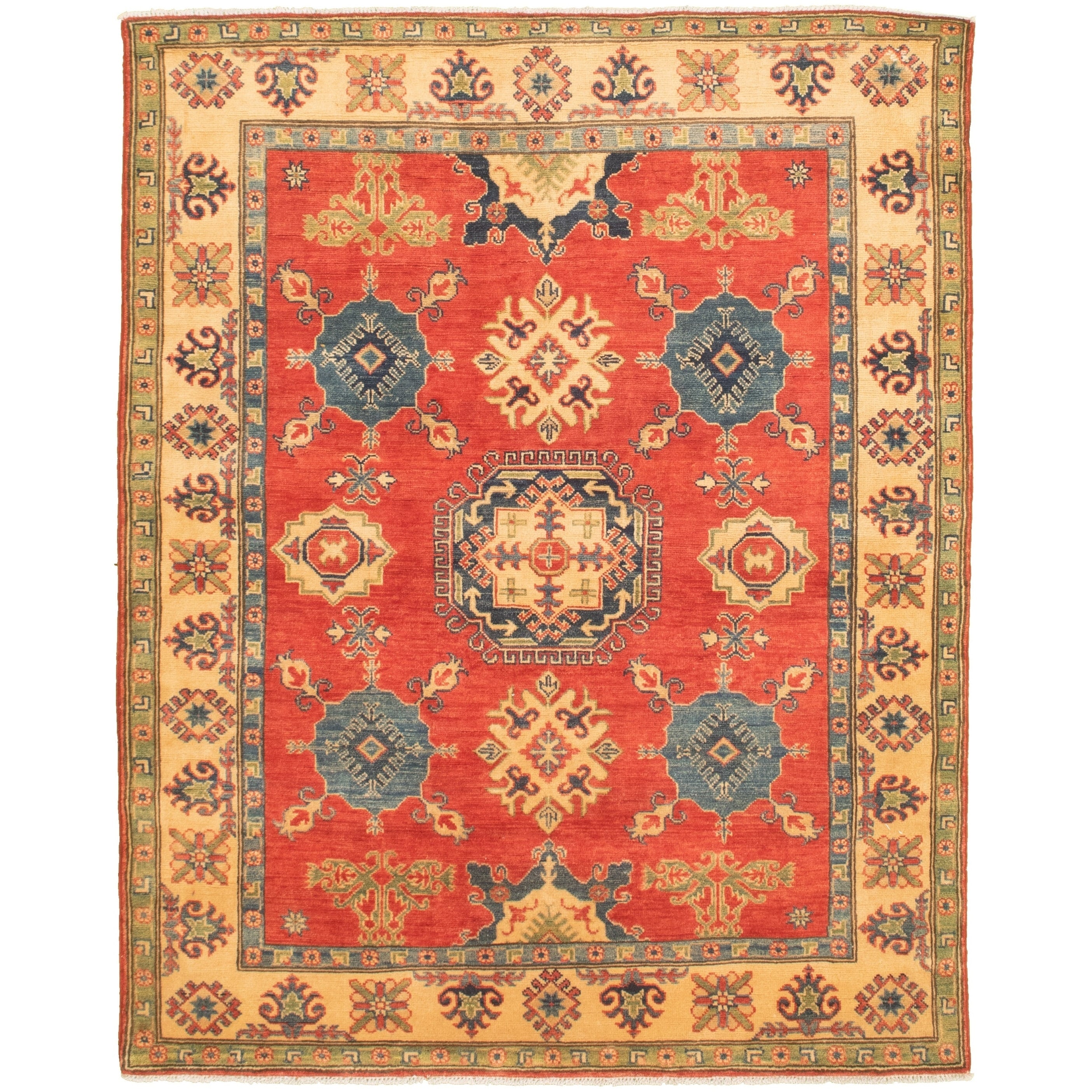 Hand Knotted Finest Gazni Red Wool Rug Ecarpetgallery 50 X 64