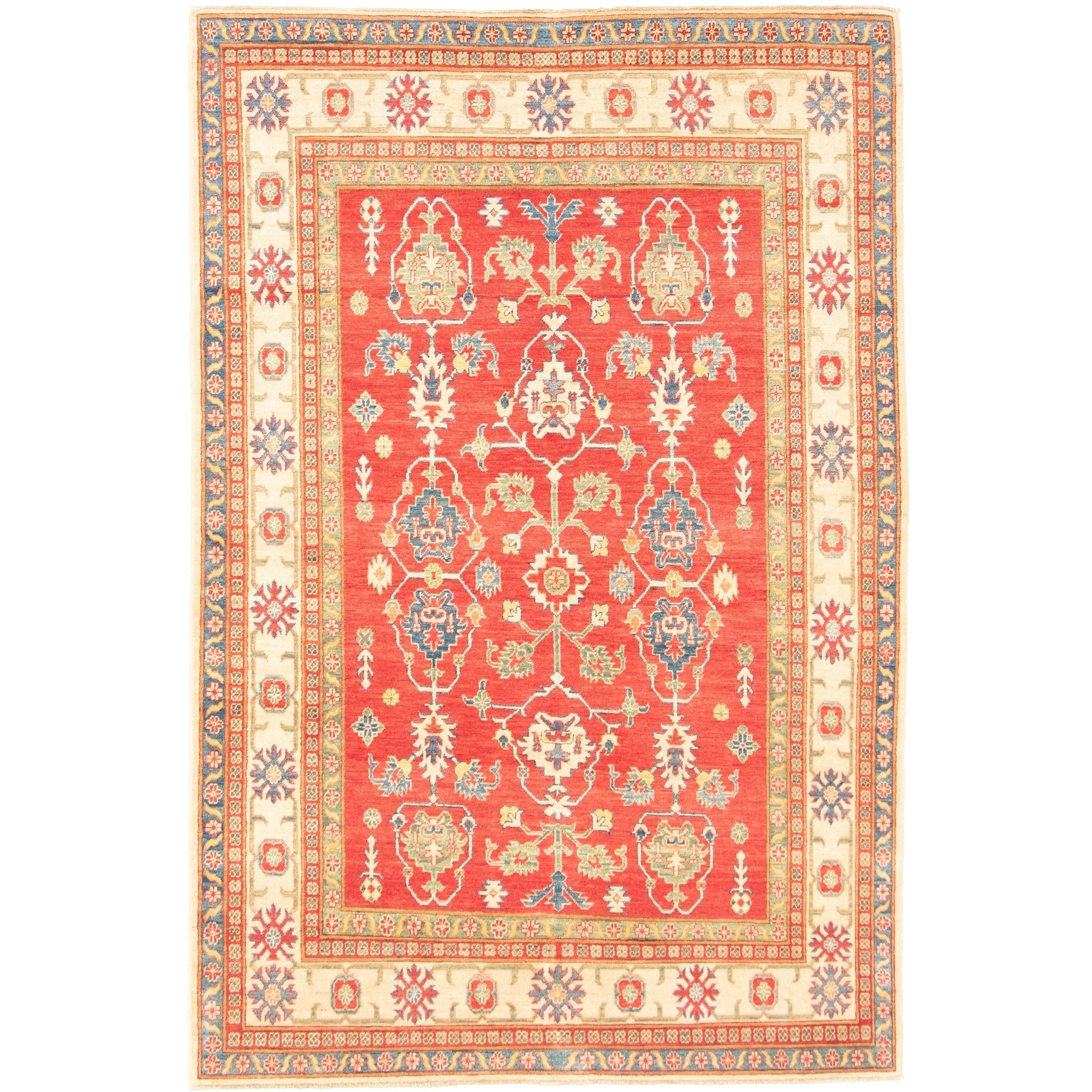 Hand Knotted Finest Gazni Red Wool Rug Ecarpetgallery 62 X 94