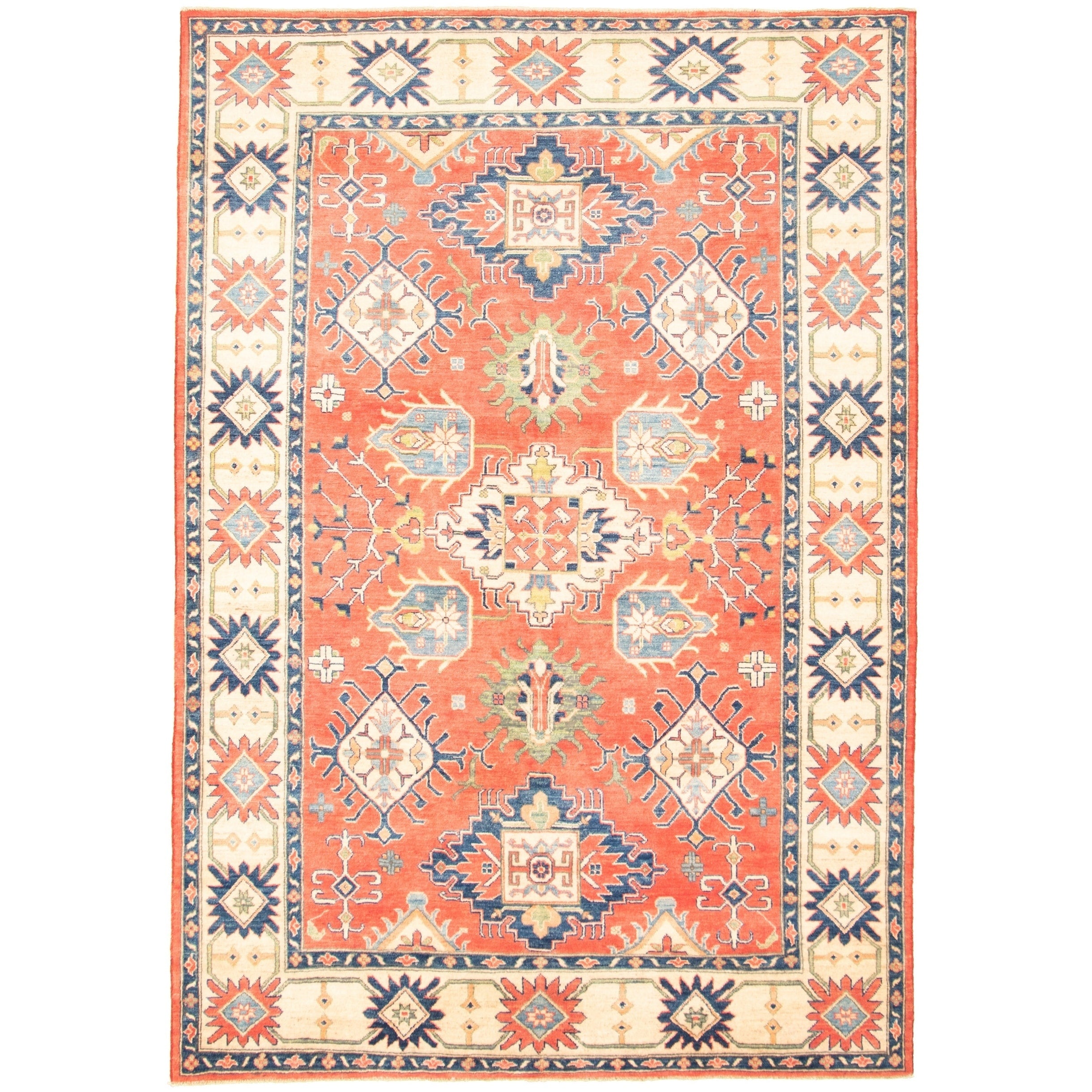 Hand Knotted Finest Gazni Red Wool Rug Ecarpetgallery 66 X 98
