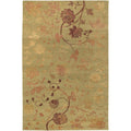 Couristan Impressions Oriental Garden Sage Raspberry Wool Area Rug 6 X 9