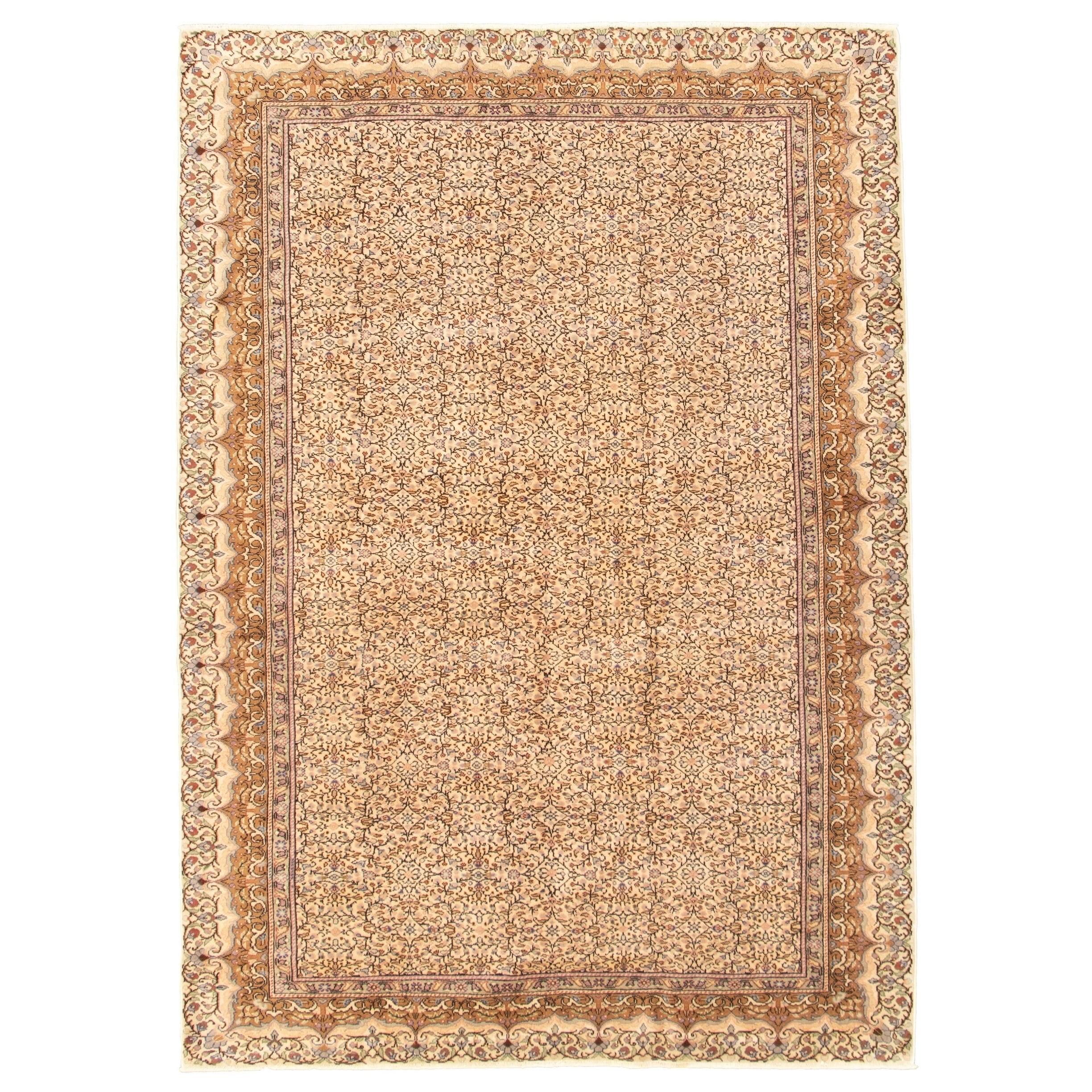 Hand Knotted Keisari Vintage Cream Rug Ecarpetgallery 65 X 95