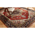 Hand Knotted Umbria Red Navy Wool Rug 8 X 10 8 X 10