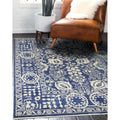 Hand Knotted Wool Blue Traditional Oriental Suzani Rug 9 X 12