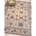 Hand Knotted Wool Ivory Traditional Oriental Soumack Agra Rug 107 X 134
