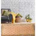 Hand Knotted Wool Orange Traditional Oriental Kotan Rug 6 X 9
