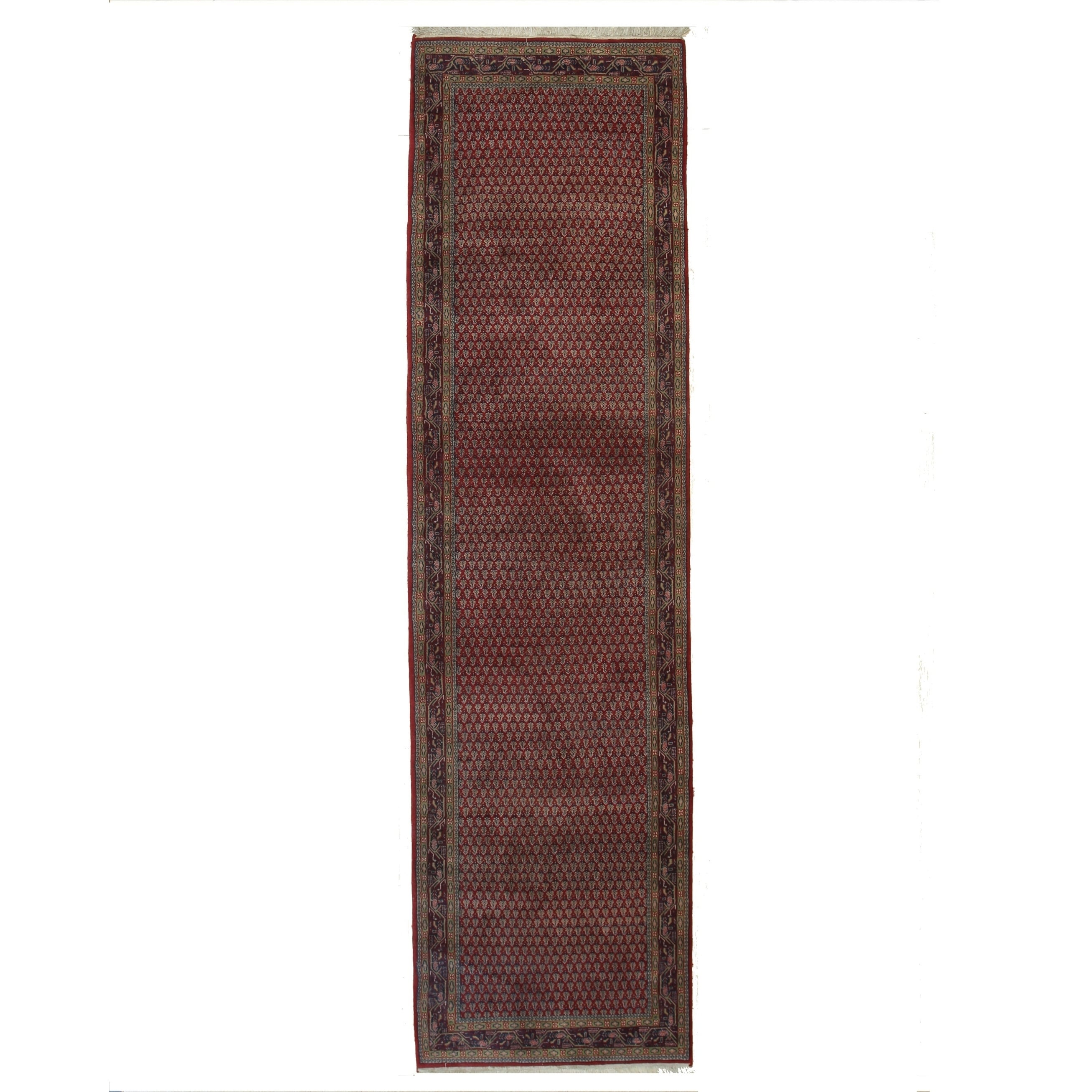 Hand Knotted Wool Red Traditional Oriental Mir Rug
