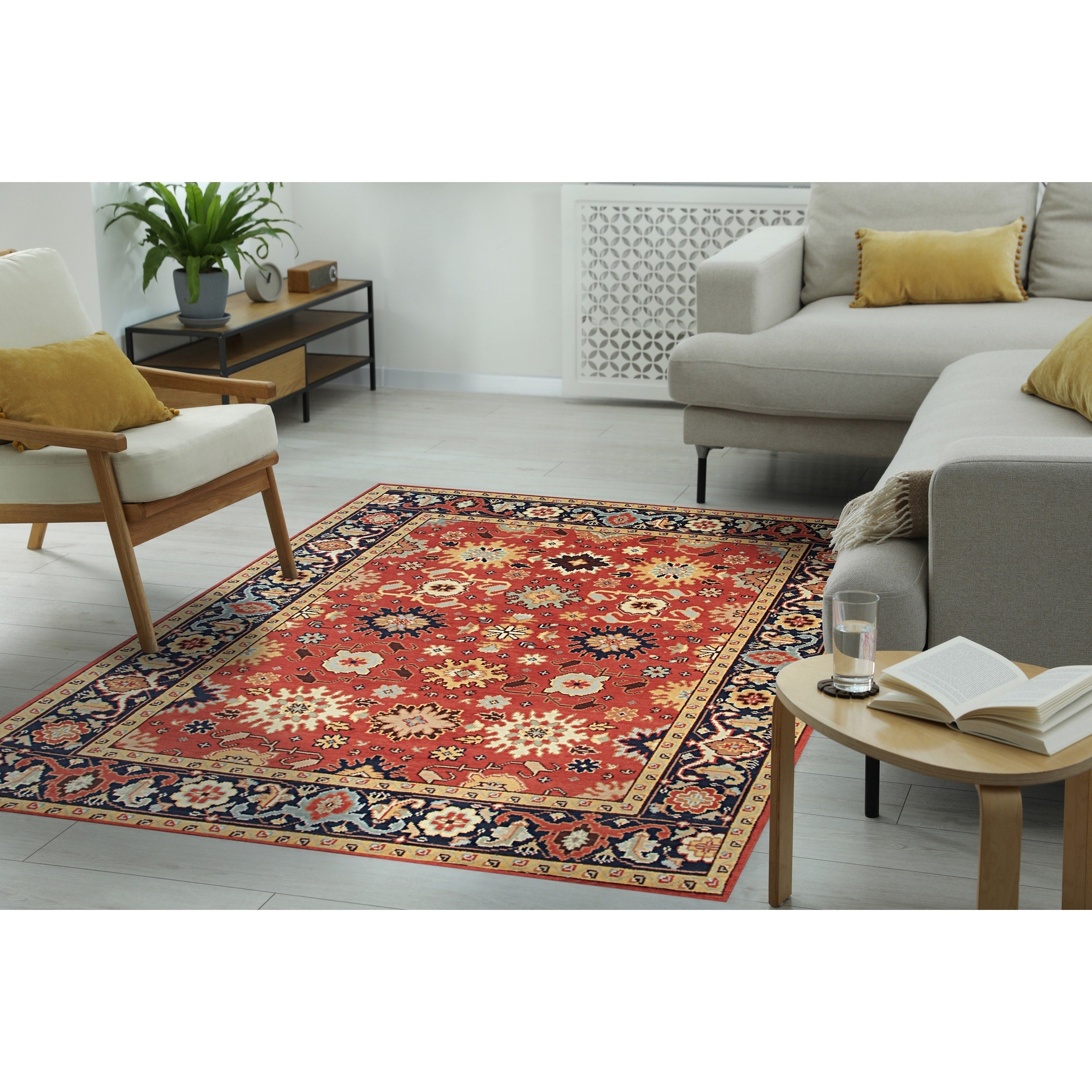 Hand Knotted Wool Rust Traditional Oriental Super Mahal Rug 8 X 10