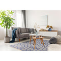 Hand Knotted Wool Viscose Blue Transitional Geometric Links Rug 6 X 9