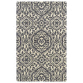 Hand Tufted Runway Charcoal Ivory Damask Wool Rug 8 X 11