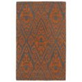 Hand Tufted Runway Orange Charcoal Ikat Wool Rug 8 X 11