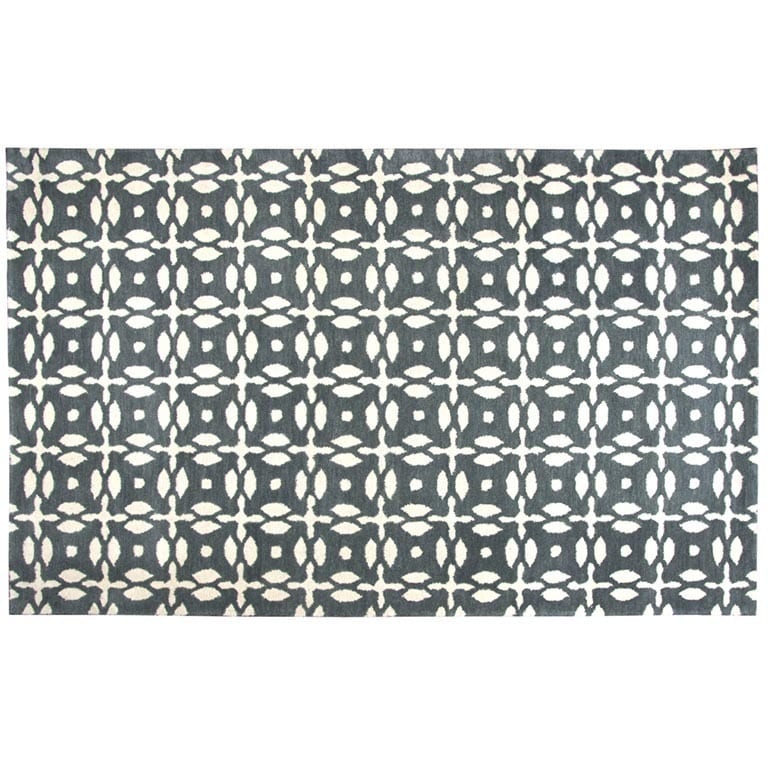Hand Tufted Trellis Wool Grey Rug 5 X 8 5 X 8