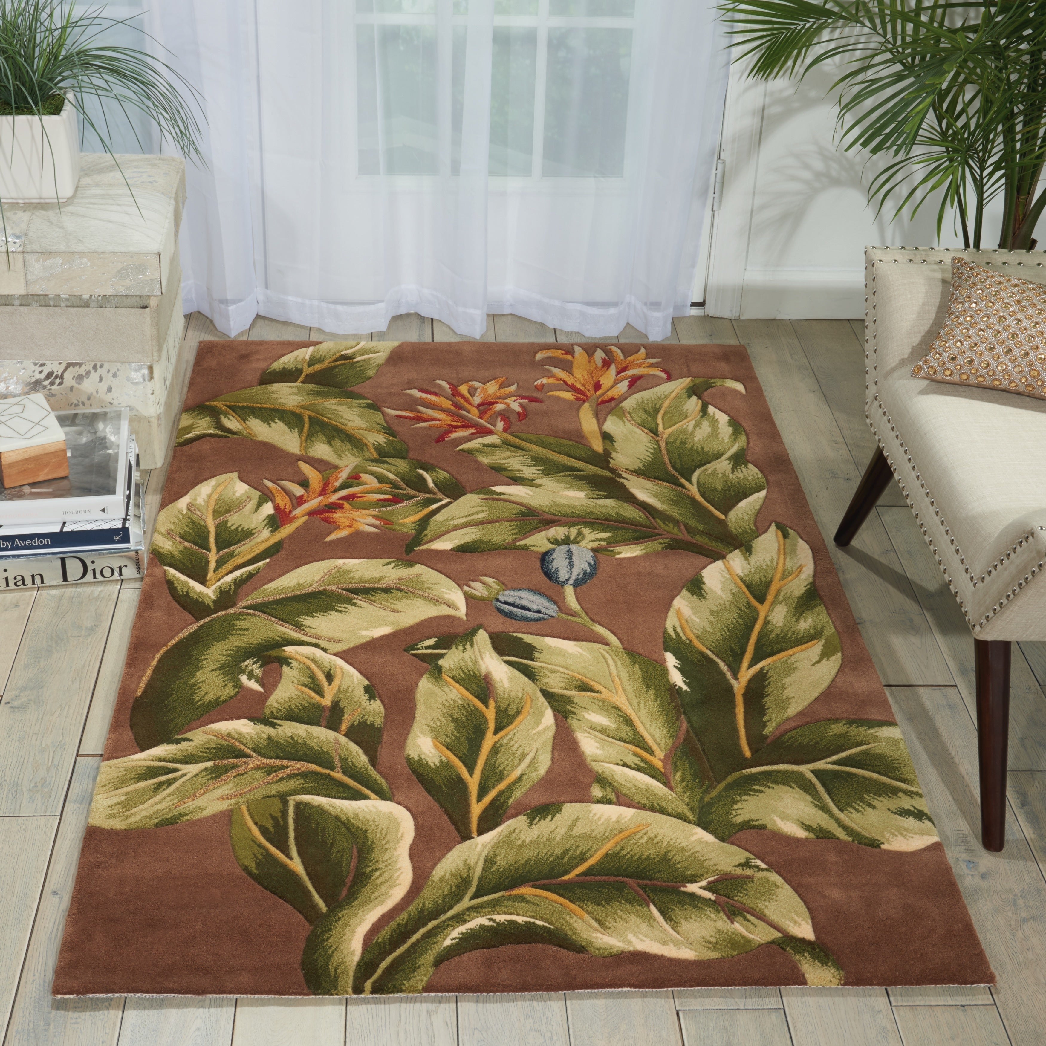 Hand Tufted Tropical Khaki Rug