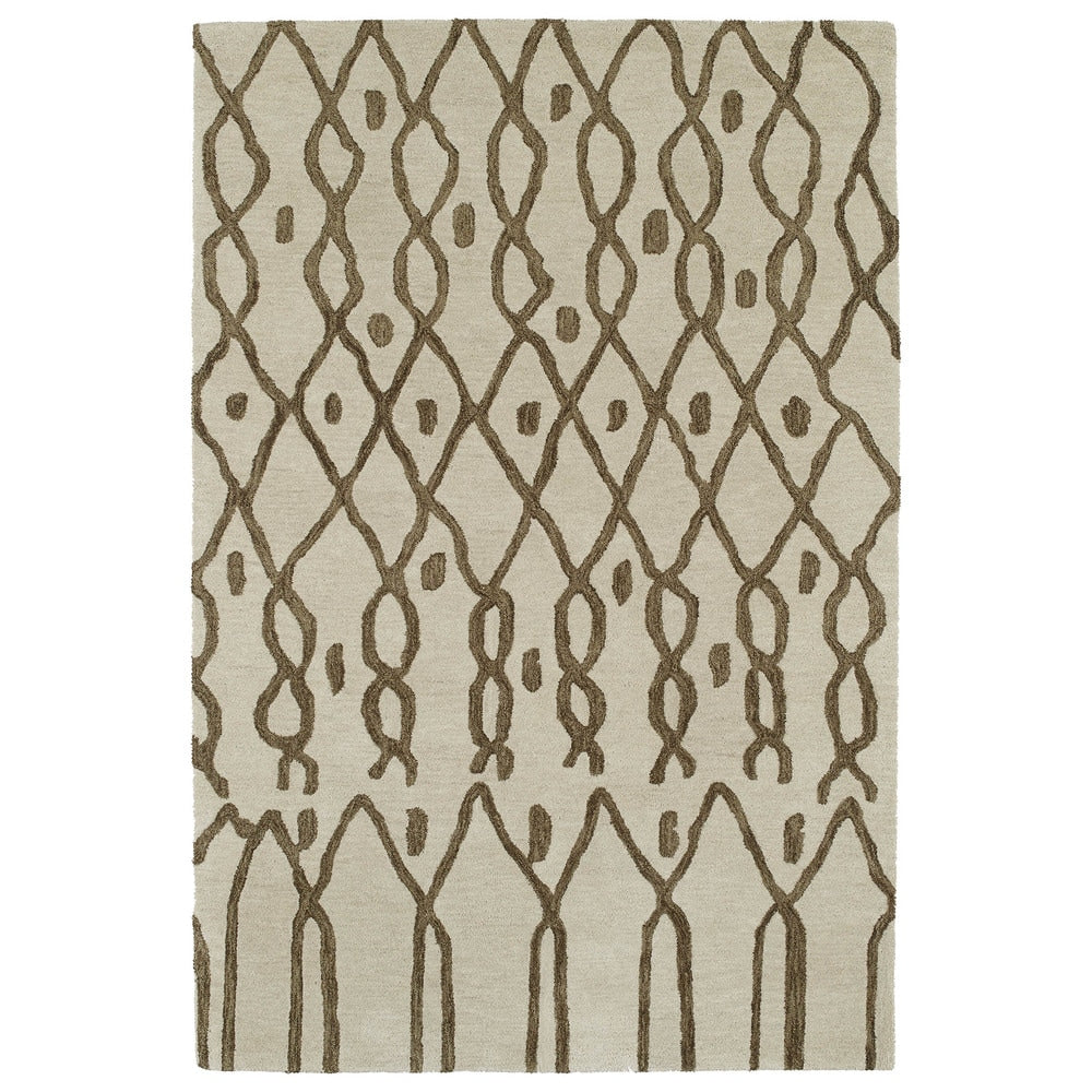 Hand Tufted Utopia Fringe Brown Wool Rug 5 X 8