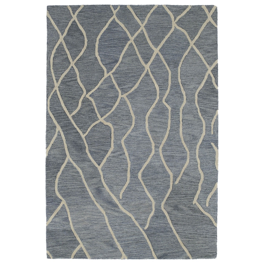 Hand Tufted Utopia Peaks Blue Wool Rug 8 X 11 8 X 11