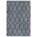 Hand Tufted Utopia Tile Blue Wool Rug 96 X 136
