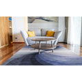 Hand Tufted Wool Blue Contemporary Abstract Swirl Rug 4 X 4