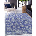Hand Tufted Wool Blue Traditional Oriental Overdyed Rug 5 X 8
