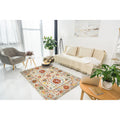 Hand Tufted Wool Ivory Transitional Floral Suzani Rug 5 X 8