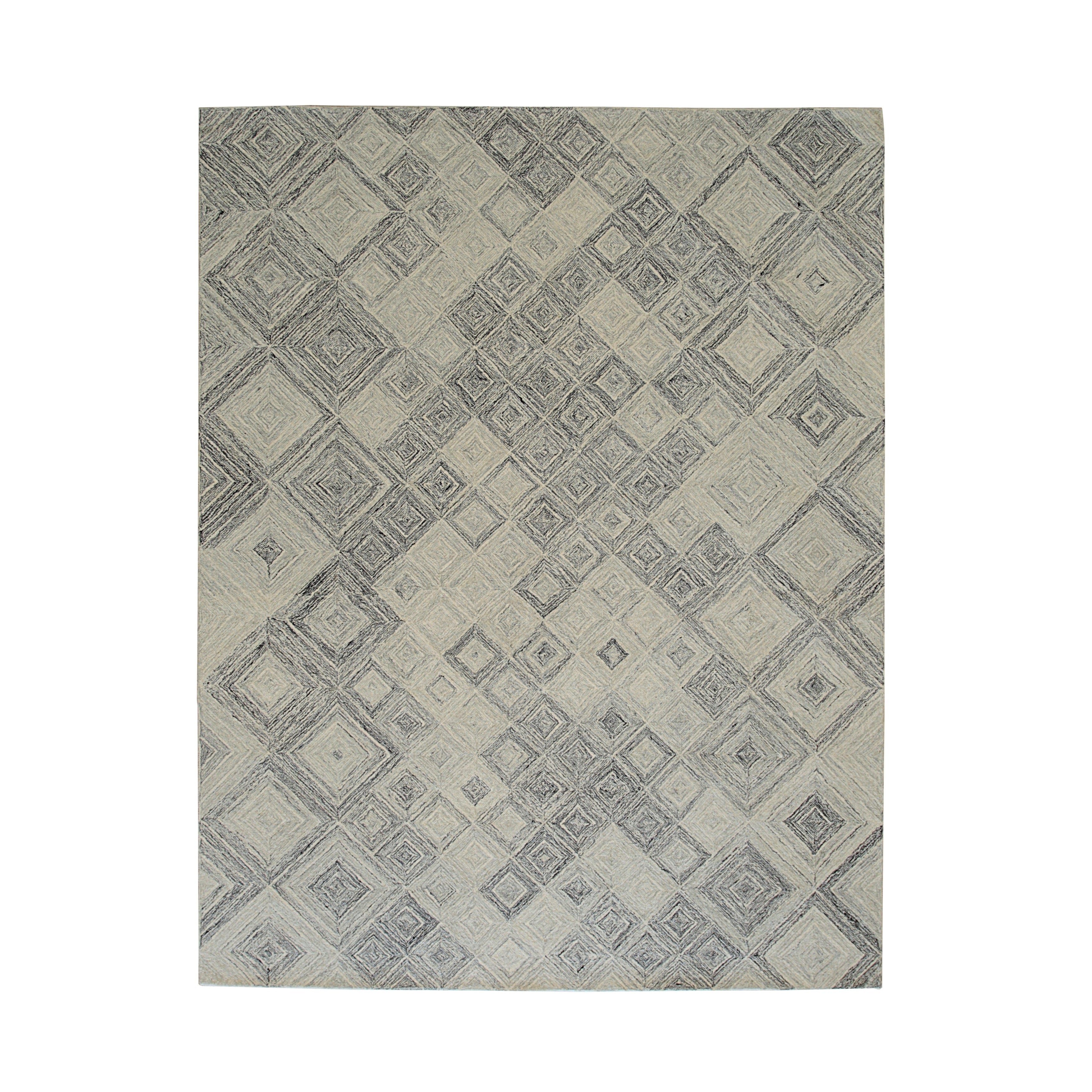 Hand Tufted Wool Multy Grey Transitional Geometric Modern Tufted Rug 5 X 8