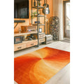 Hand Tufted Wool Orange Contemporary Abstract Swirl Rug 4 X 6