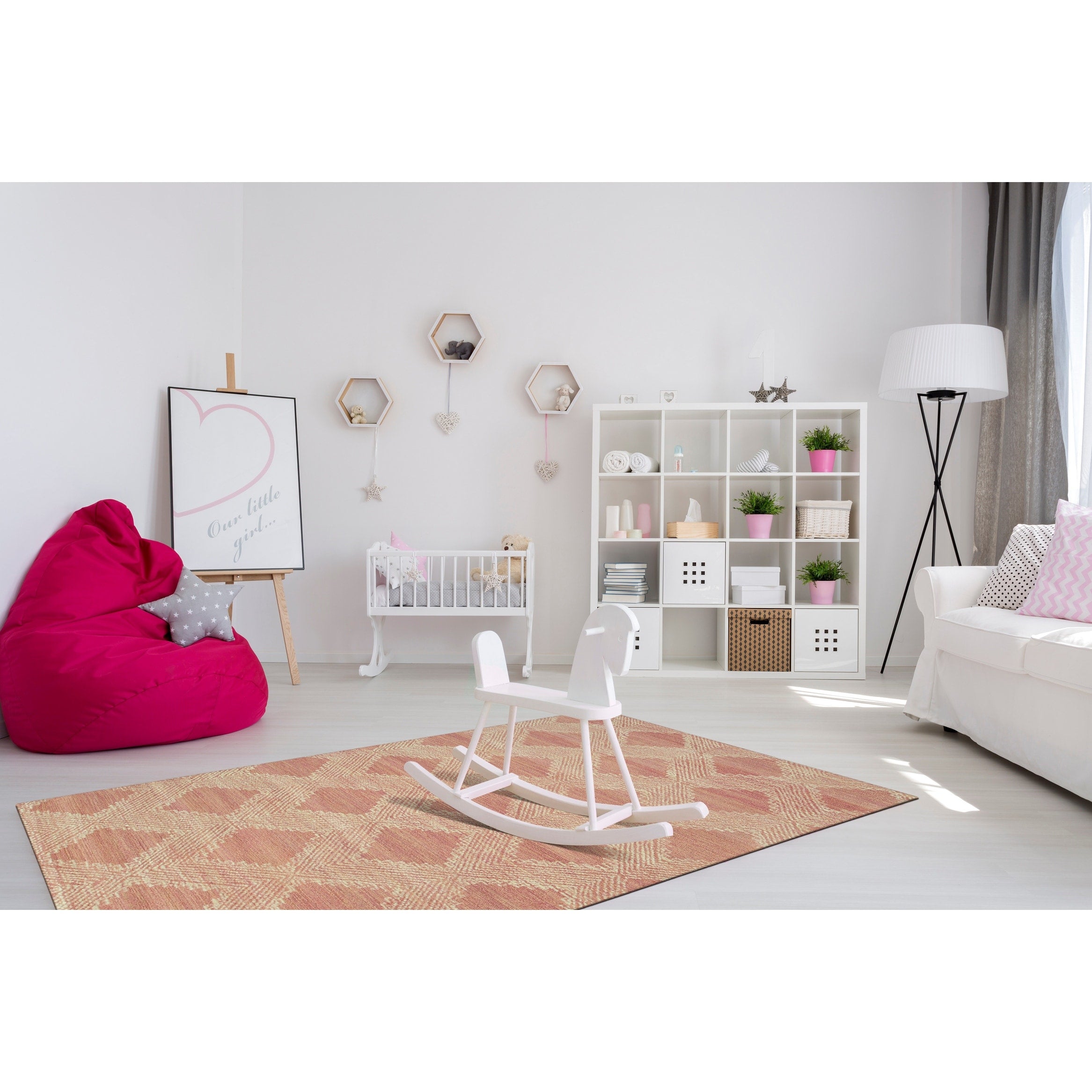 Hand Tufted Wool Pink Contemporary Transitional Spring 2020 Rug 5 X 8
