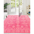 Hand Tufted Wool Pink Traditional Oriental Overdyed Rug 79 X 99