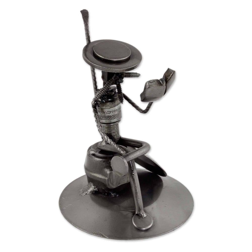 Handmade Auto Part Quixote Reads Cervantes Sculpture Mexico