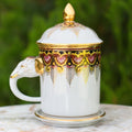 Handmade Benjarong Porcelain Thai Iyara Mug And Saucer Thailand