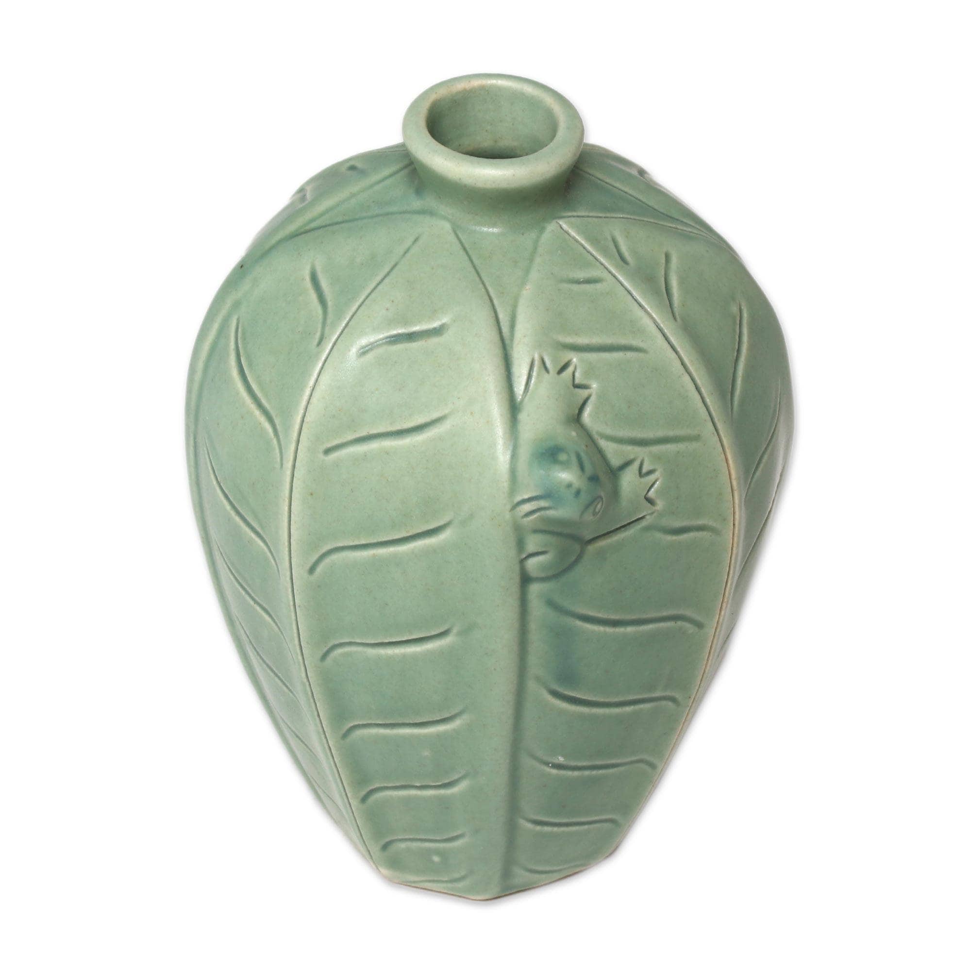 Handcrafted Ceramic Frangipani Frogs Vases Indonesia