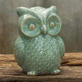 Handmade Ceramic Light Green Wise Owl Celadon Statuette Thailand