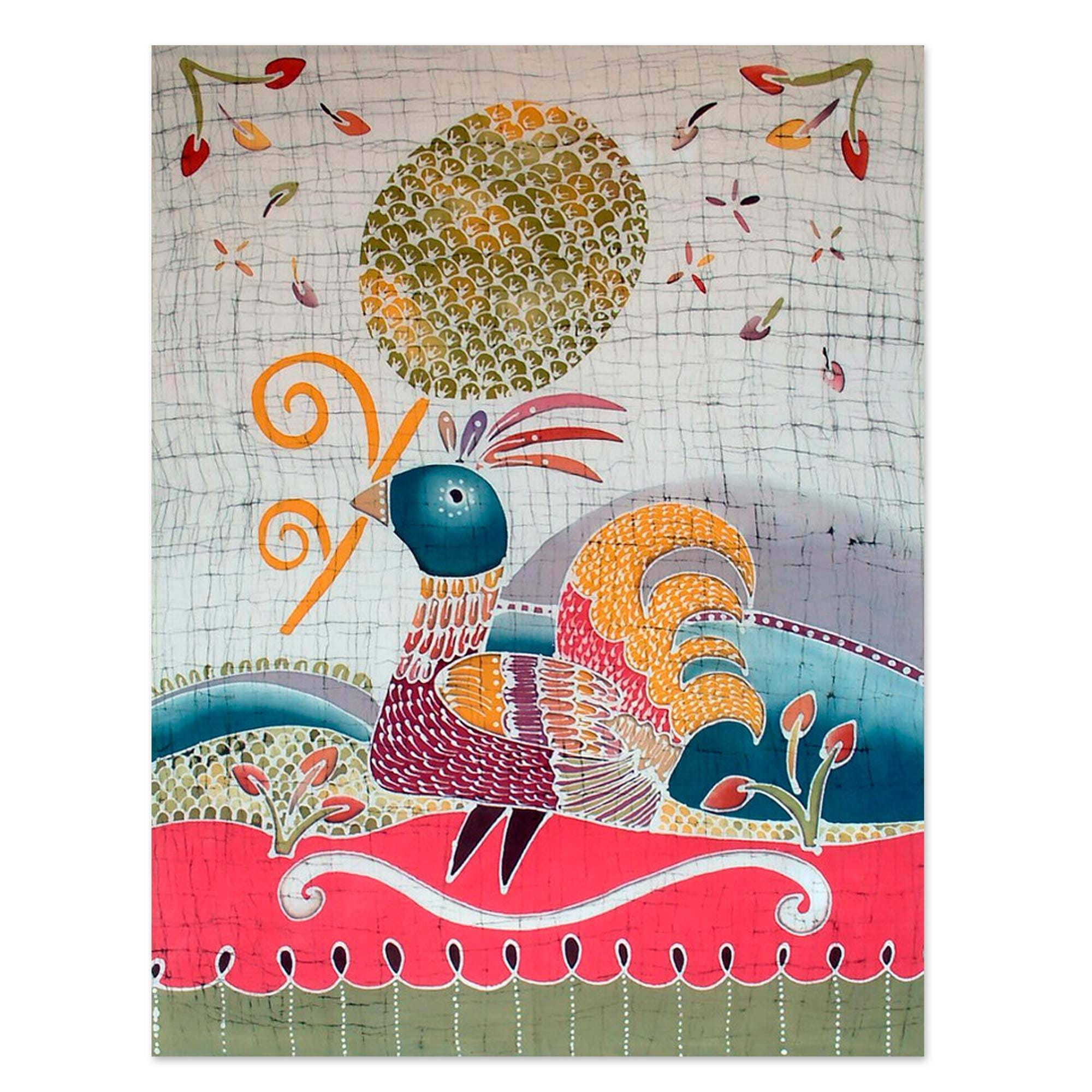 Handcrafted Cotton Cool Chick Batik Wall Hanging Thailand