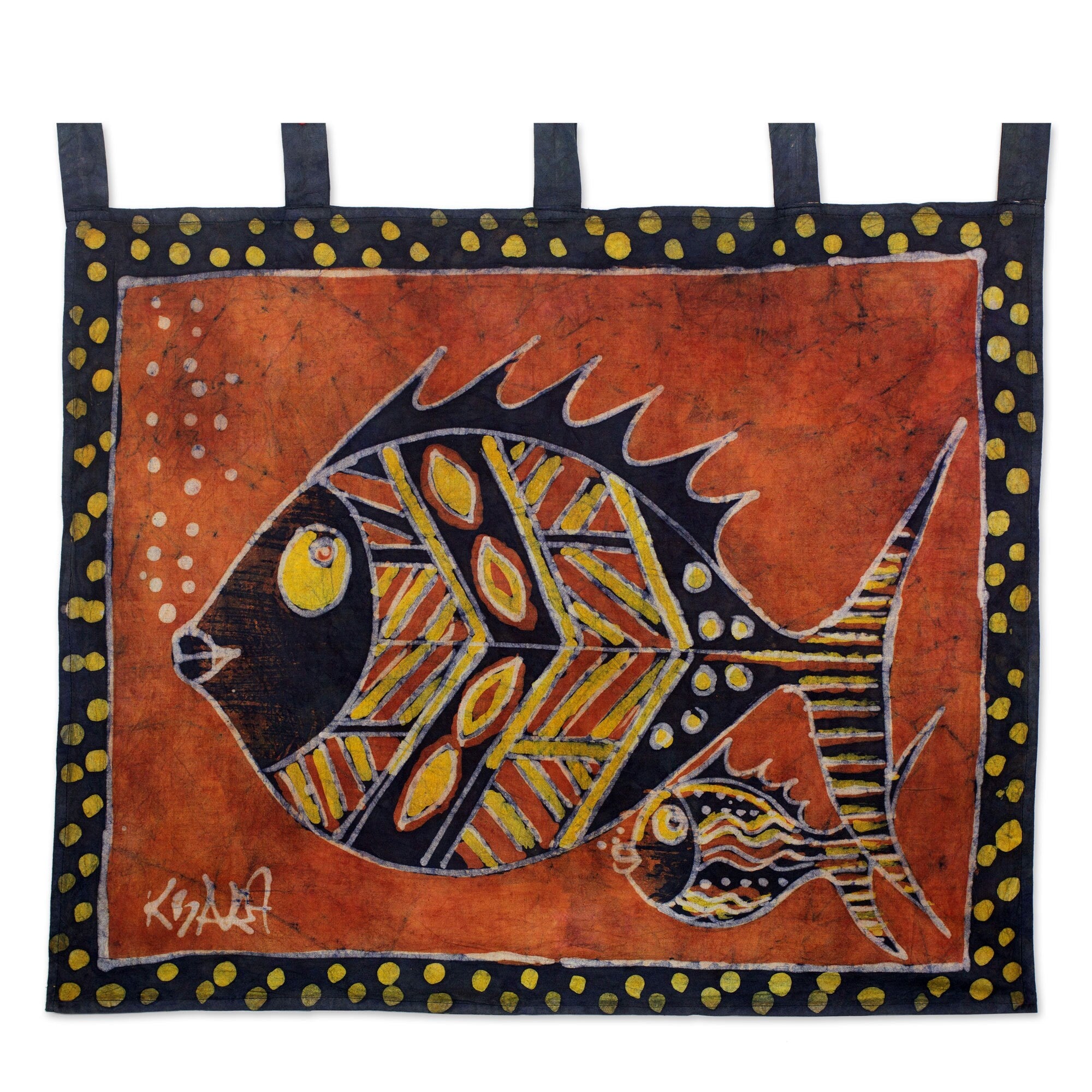 Handcrafted Cotton Nye Ke Bi Batik Wall Hanging Ghana