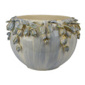 Handcrafted Decorative Ceramic Low Bowl Planter With Garland Detail