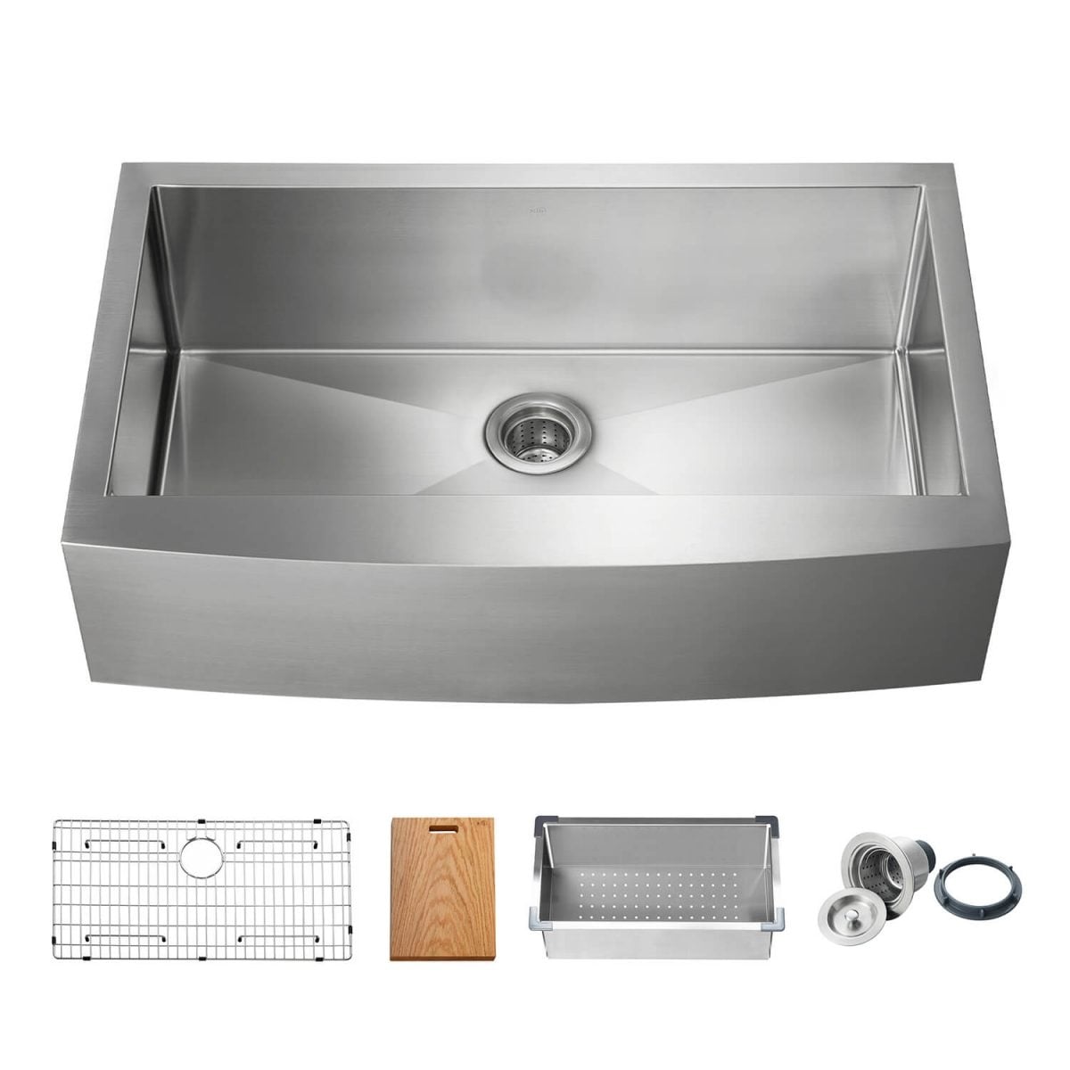 Handcrafted Farmhouse Apron Single Bowl Real 16 Gauge Stainless Steel Workstation Kitchen Sink