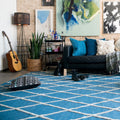 Handcrafted Lennon Azure Wool Rug 93 X 13