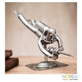 Handmade Recycled Metal Rustic Scuba Diver Sculpture Peru