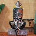 Handmade Rubberwood Maigaya Mask Ghana Multi Color